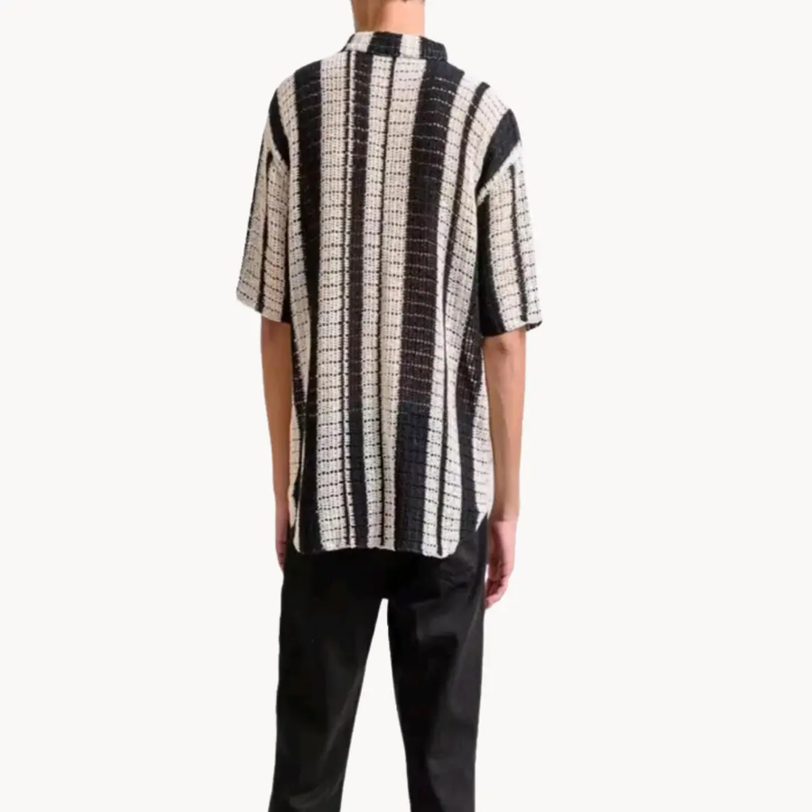 Striped Full-Placket Button-Up - Shirt CAAYWORLD