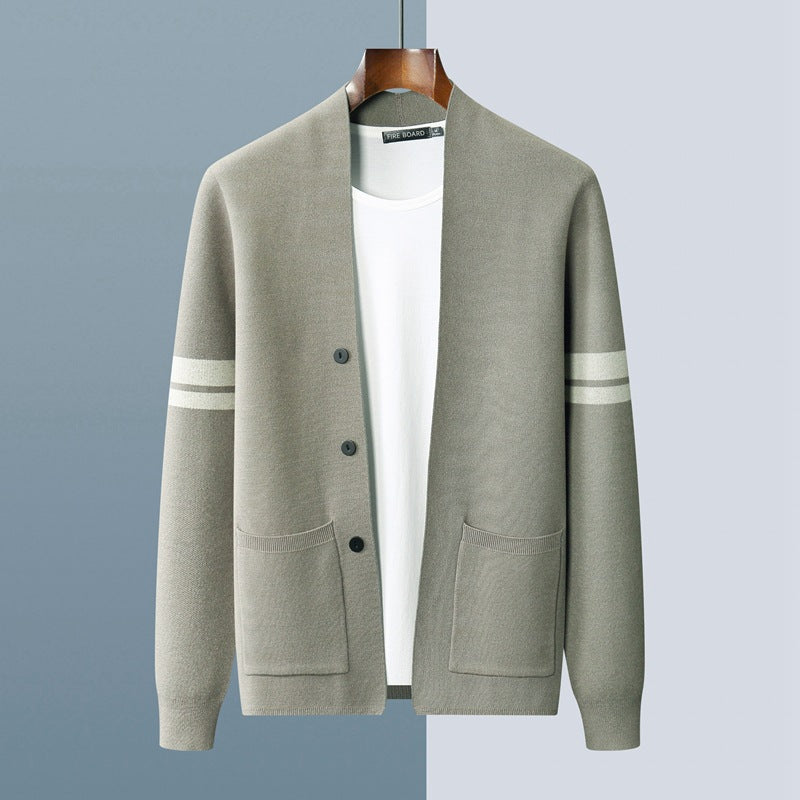 Striped Knit Open Front - Cardigan CAAYWORLD MEN