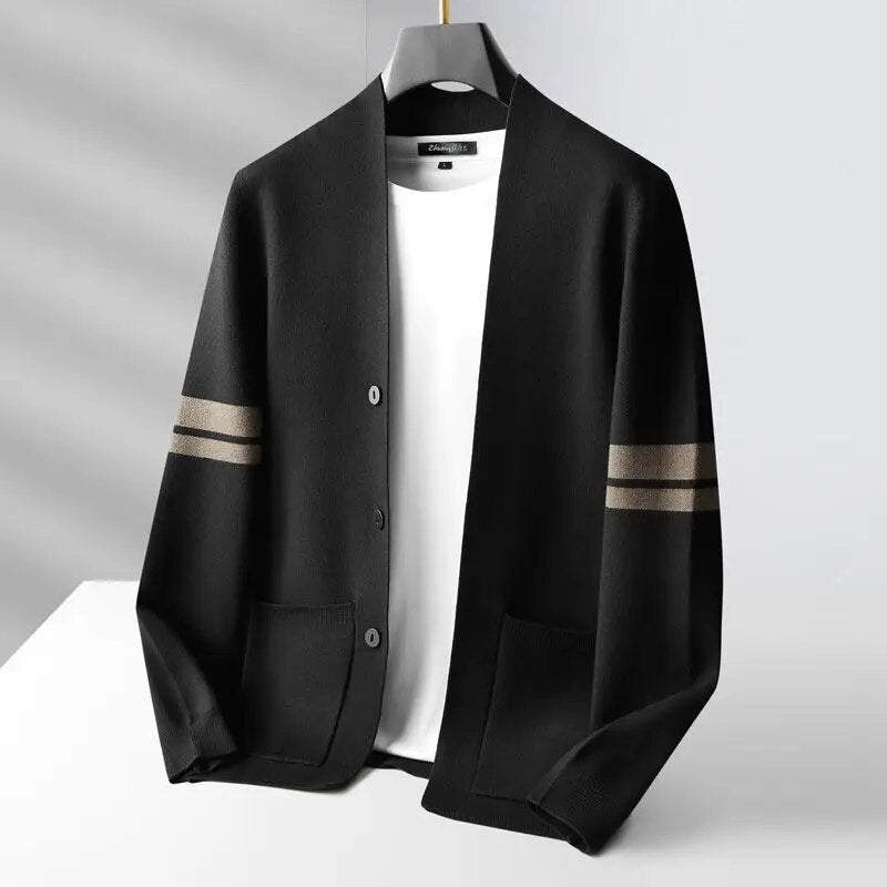 Striped Knit Open Front - Cardigan CAAYWORLD MEN