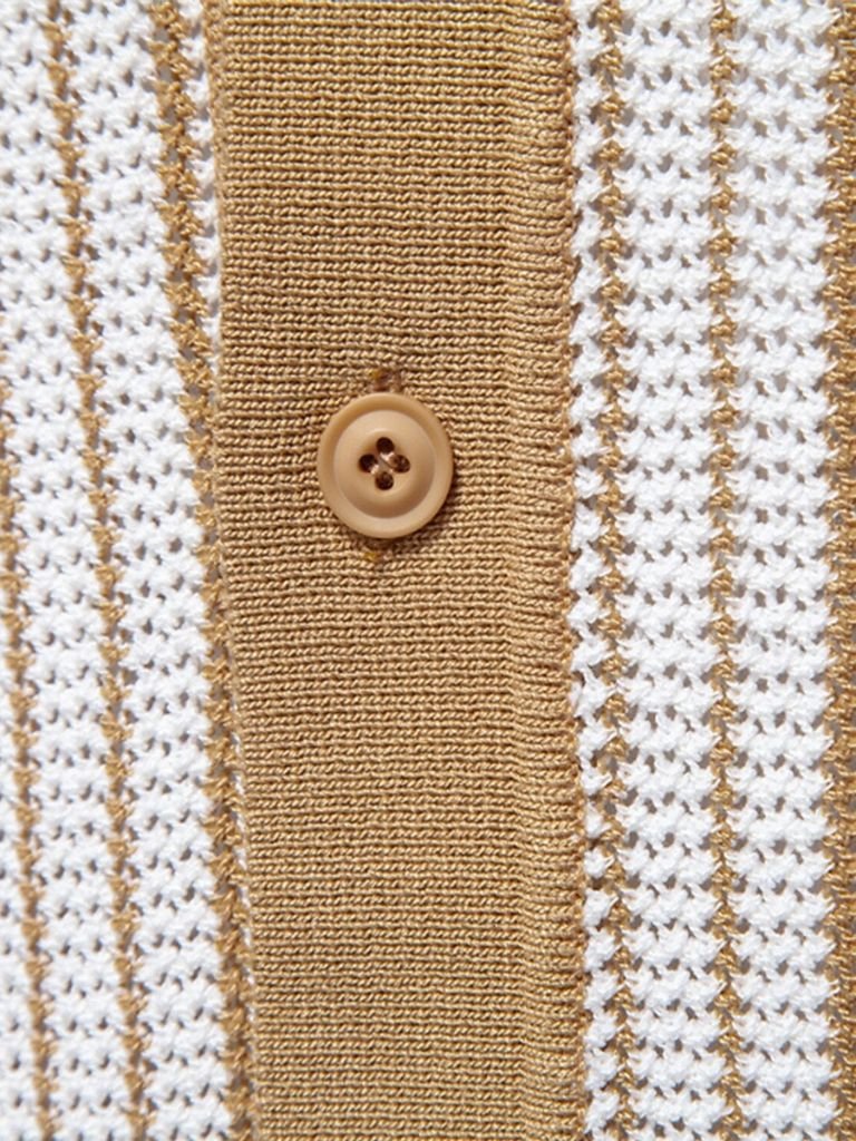 Striped Knit Polo Shirt - CAAYWORLD CAAYWORLD