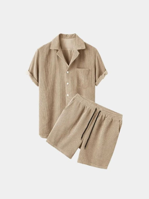 Summer Corduroy Set Shorts and Shirt - CAAYWORLD CAAYWORLD