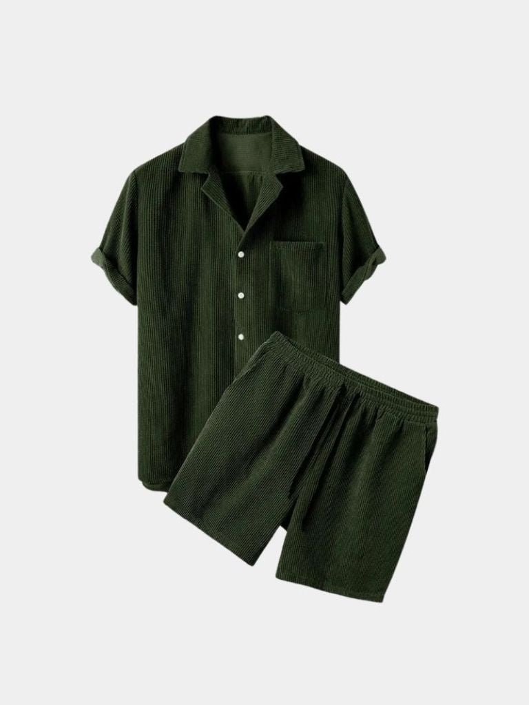 Summer Corduroy Set Shorts and Shirt - CAAYWORLD CAAYWORLD