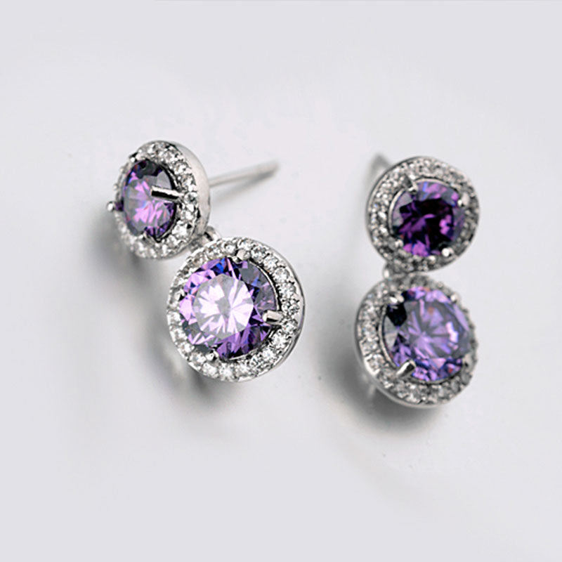 Vintage Two Cities of Love Pave Dangle Earrings Dazzleyesjewelry