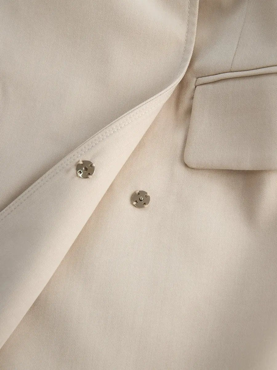 Tailored Blazer-Inspired Belted-Waist Dress - Mini Dress CAAYWORLD