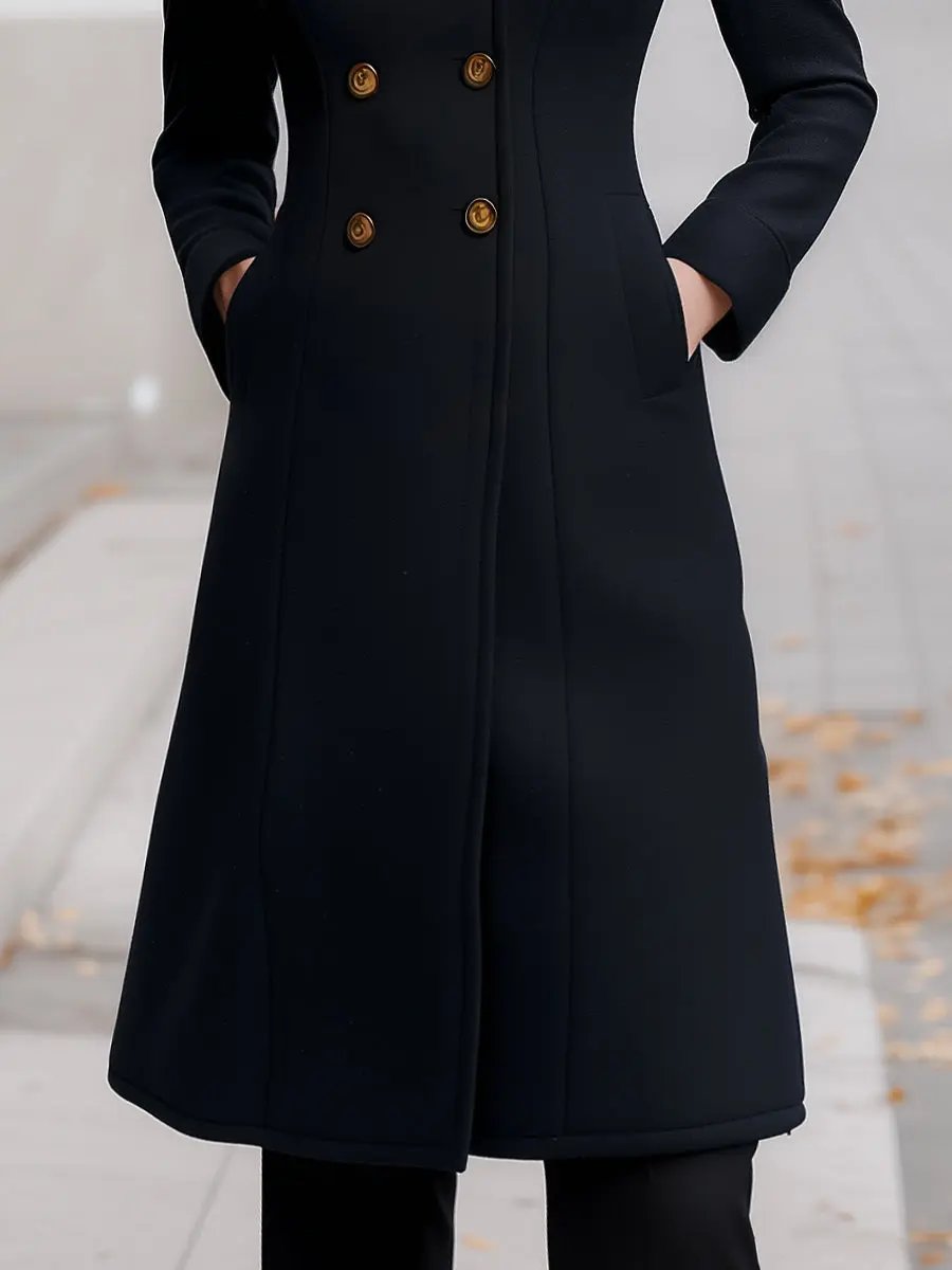 Tailored Double-Breasted Hooded Wool-Blend - Coat CAAYWORLD