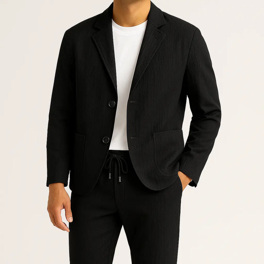Tailored Linen Blazer Set - Two-Piece Set CAAYWORLD