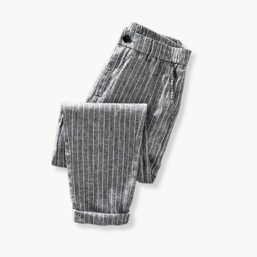 Tailored Striped Linen - Trousers CAAYWORLD