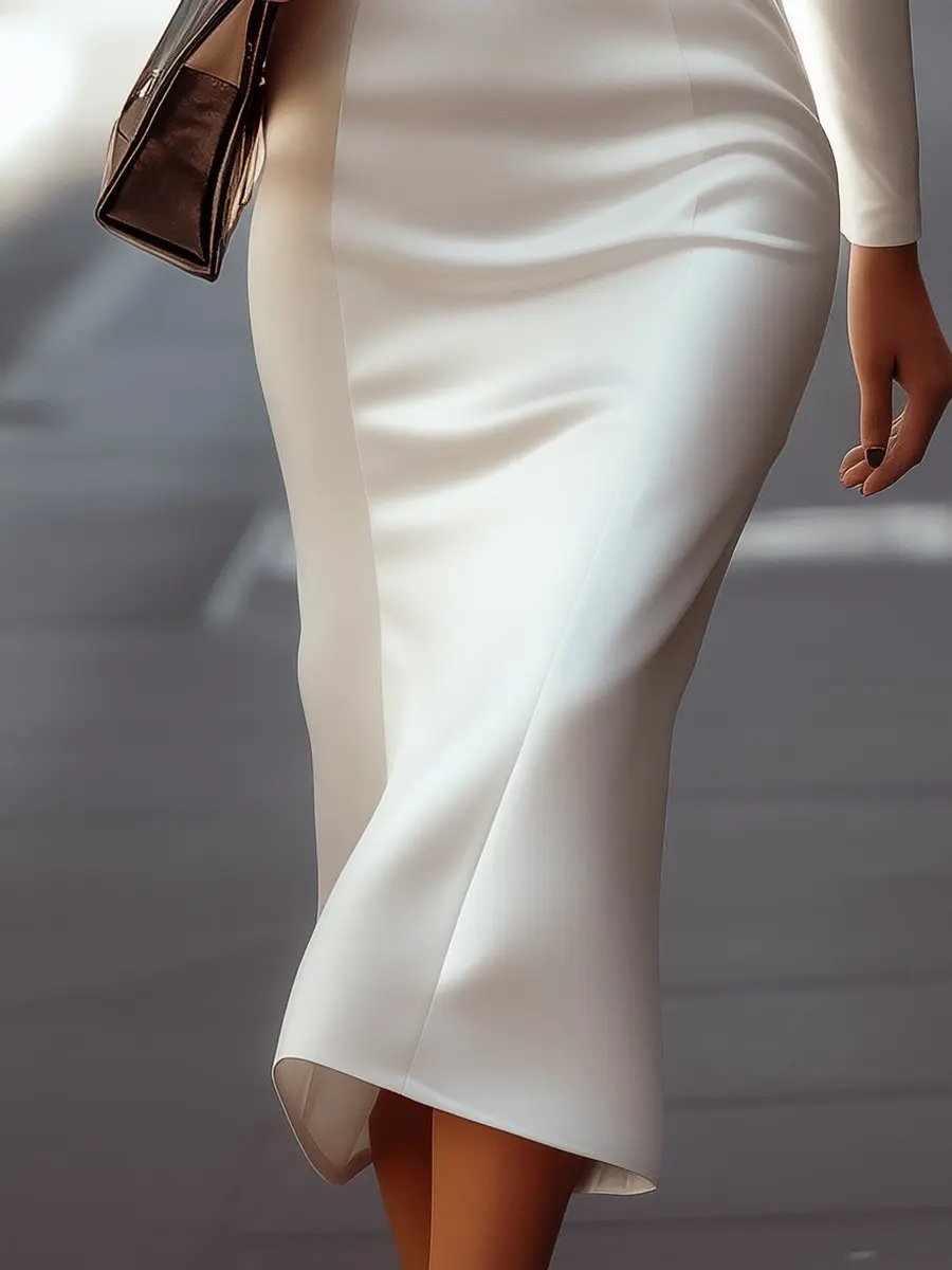 Tailored White Blazer Dress, Structured Elegance - Mini Dress CAAYWORLD