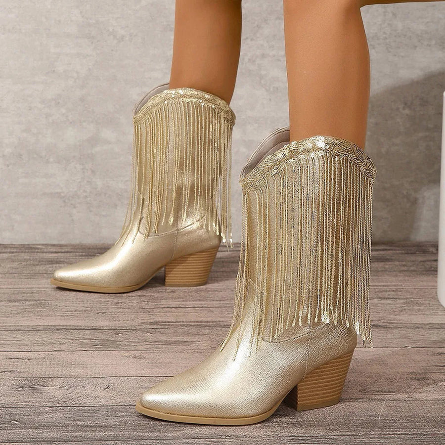Tan Suede Fringe - Boots CAAYWORLD WOMEN