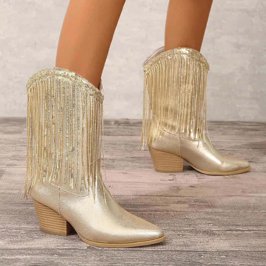 Tan Suede Fringe - Boots CAAYWORLD WOMEN