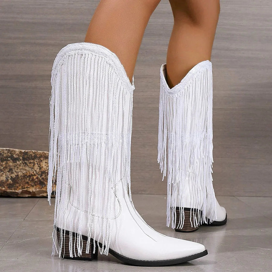 Tan Suede Fringe - Boots CAAYWORLD WOMEN