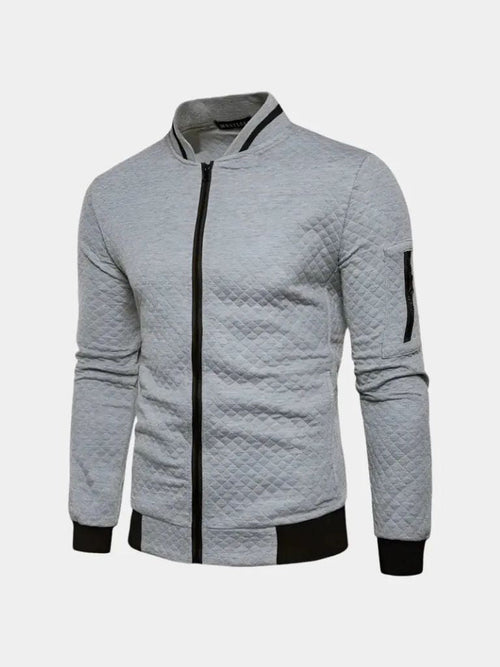 Textured Casual Bomber Jacket - CAAYWORLD CAAYWORLD