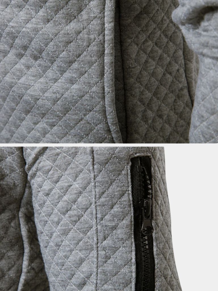 Textured Casual Bomber Jacket - CAAYWORLD CAAYWORLD