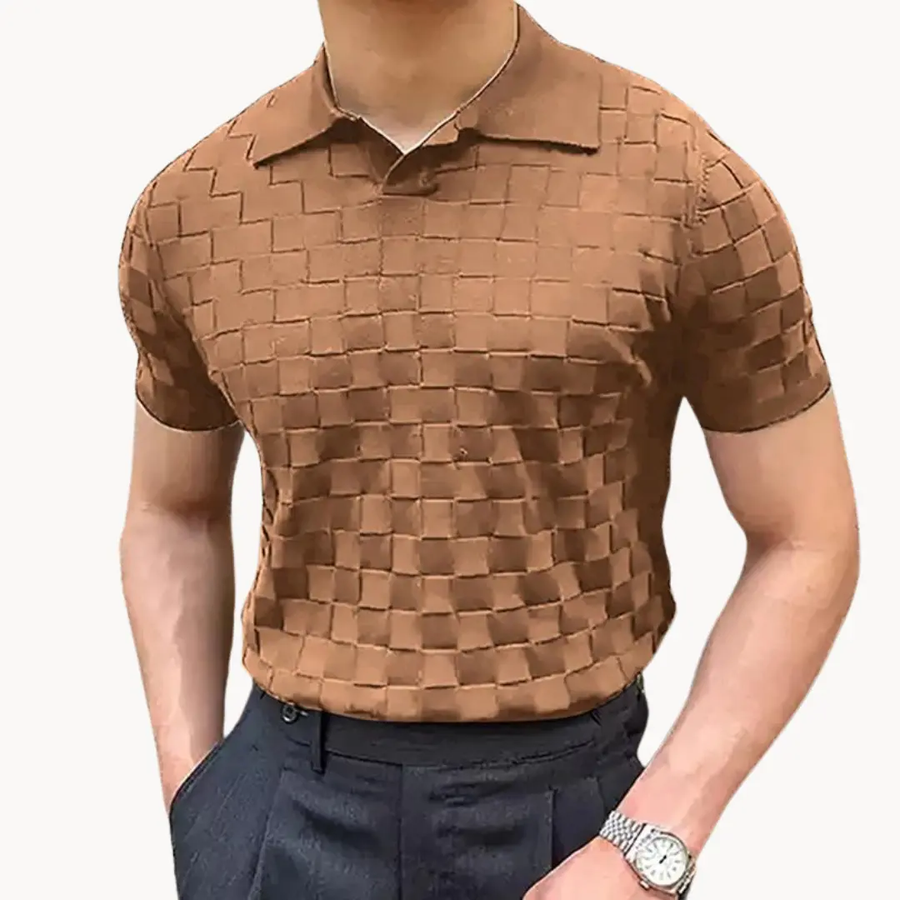Textured Jacquard Knit - Polo CAAYWORLD