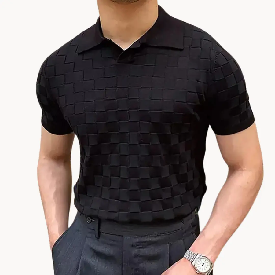 Textured Jacquard Knit - Polo CAAYWORLD
