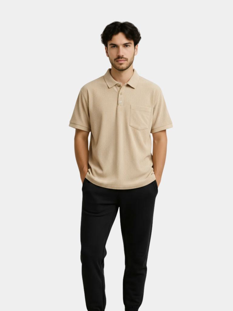 Textured Short Sleeve Shirt - CAAYWORLD CAAYWORLD
