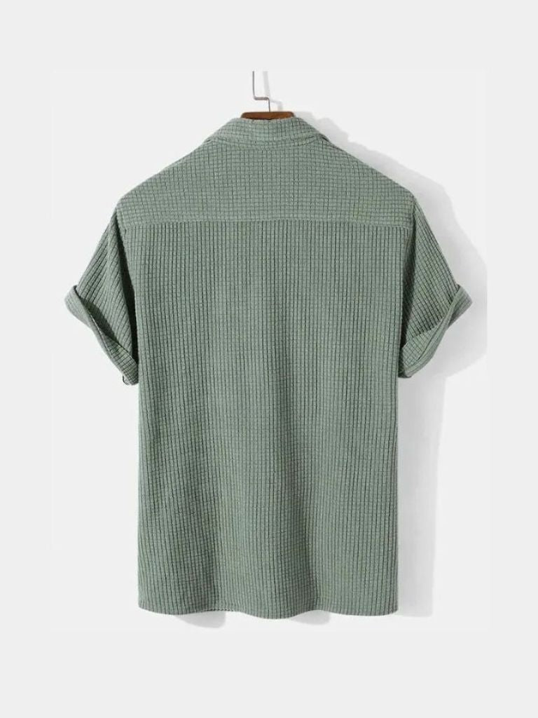 Textured Short Sleeve Shirt - CAAYWORLD CAAYWORLD