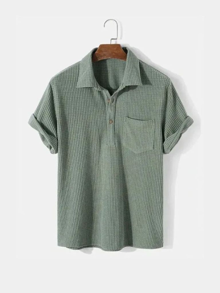 Textured Short Sleeve Shirt - CAAYWORLD CAAYWORLD