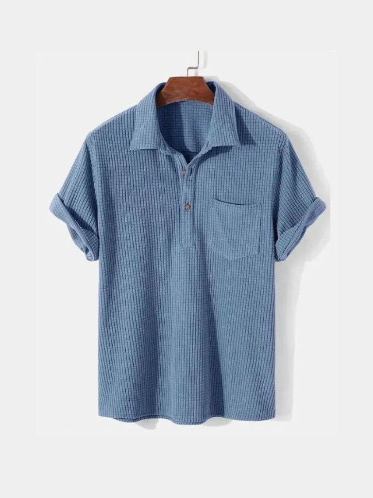 Textured Short Sleeve Shirt - CAAYWORLD CAAYWORLD