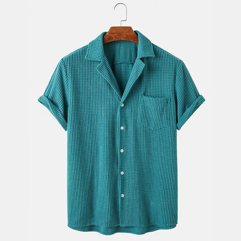 Textured Waffle-Knit - Shirt CAAYWORLD MEN
