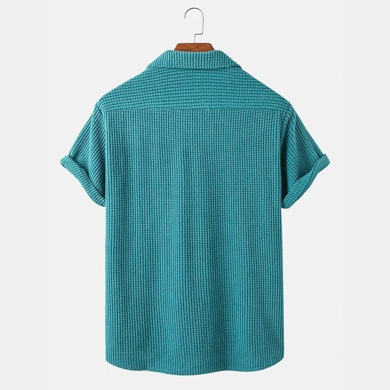 Textured Waffle-Knit - Shirt CAAYWORLD MEN