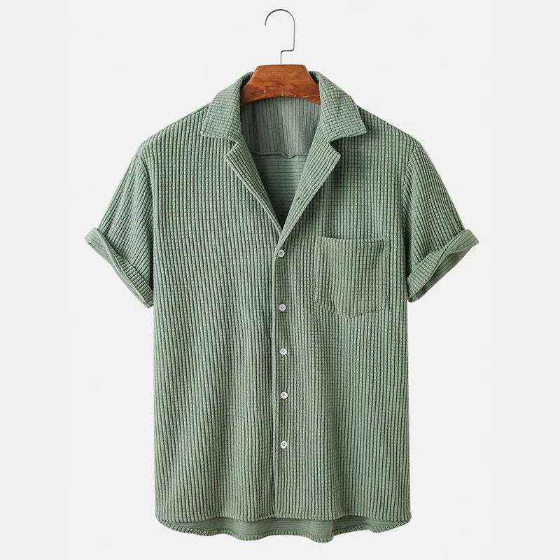 Textured Waffle-Knit - Shirt CAAYWORLD MEN