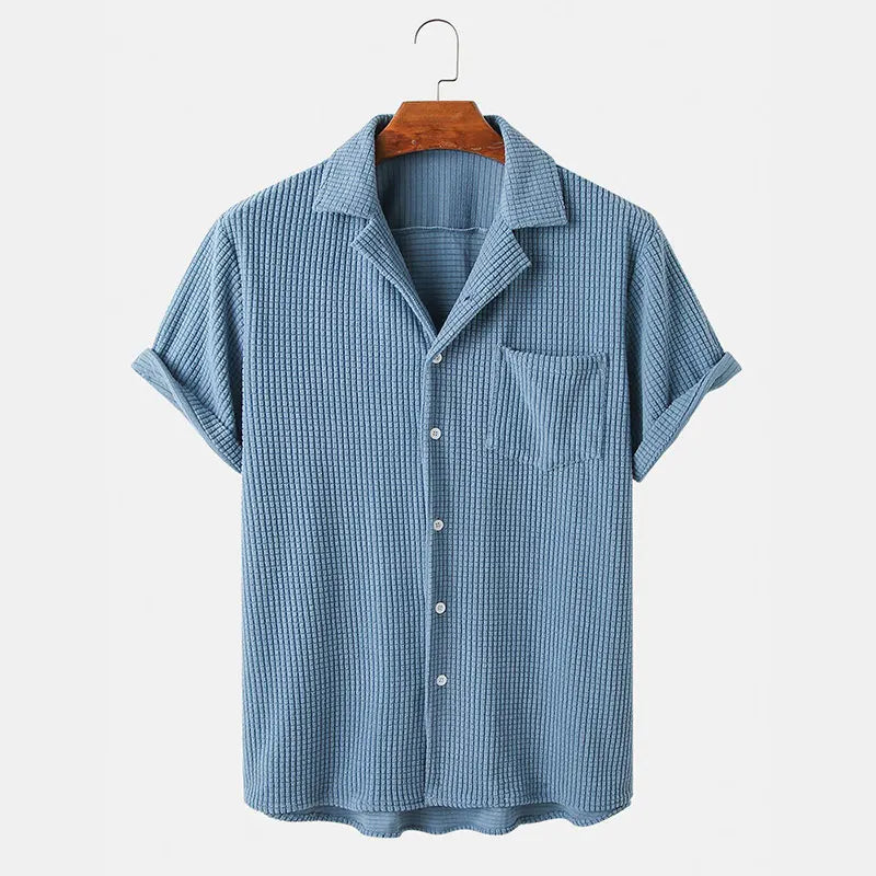 Textured Waffle-Knit - Shirt CAAYWORLD MEN