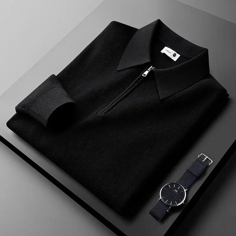 Textured Zip - Polo Shirt CAAYWORLD MEN
