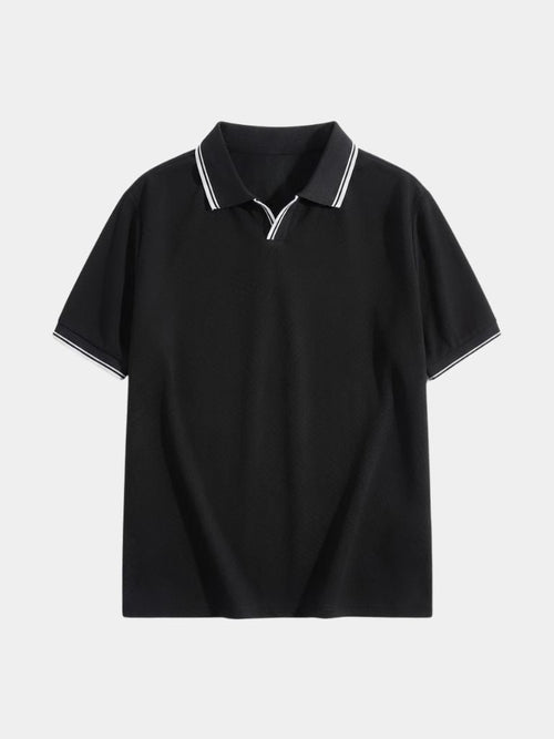 Timeless Black V-Neck Polo - CAAYWORLD CAAYWORLD