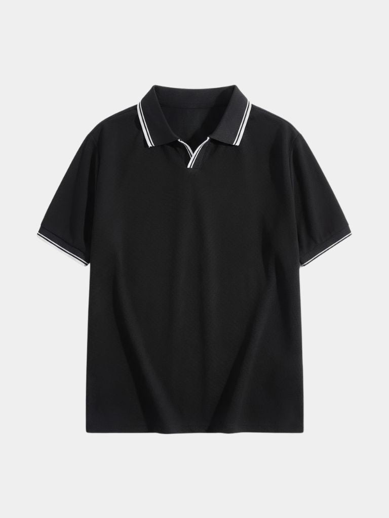Timeless Black V-Neck Polo - CAAYWORLD CAAYWORLD