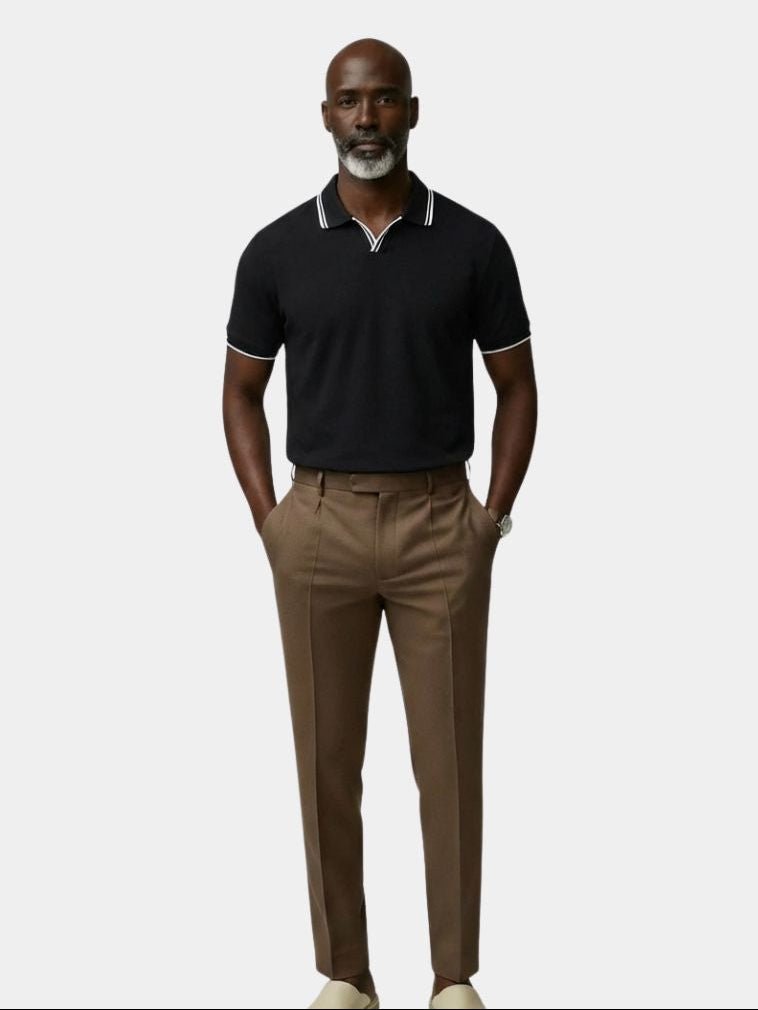 Timeless Black V-Neck Polo - CAAYWORLD CAAYWORLD