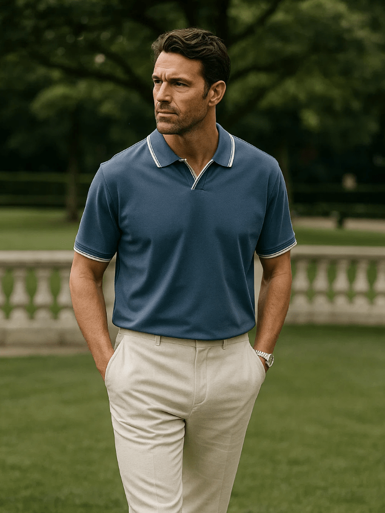 Timeless Black V-Neck Polo - CAAYWORLD CAAYWORLD