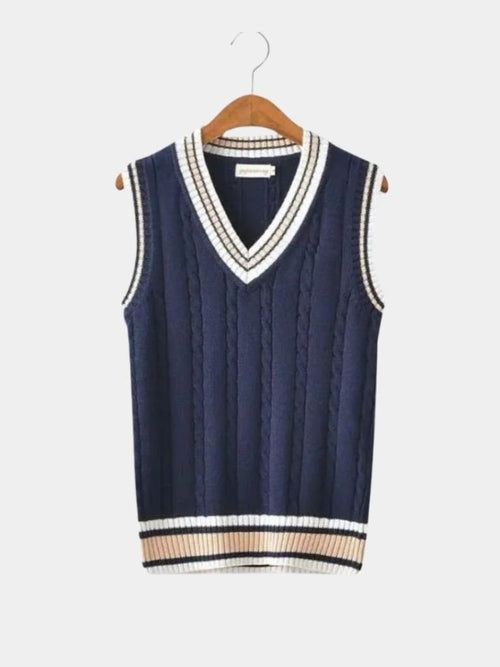 V Neck Elegant Knit Vest - CAAYWORLD CAAYWORLD