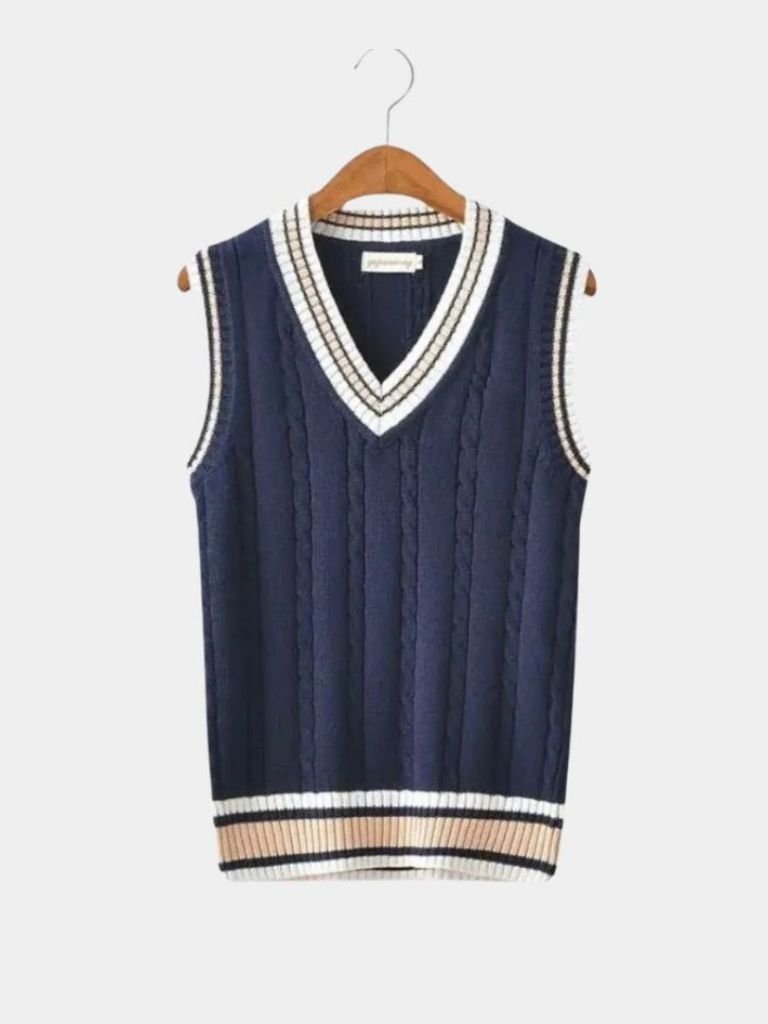 V Neck Elegant Knit Vest - CAAYWORLD CAAYWORLD