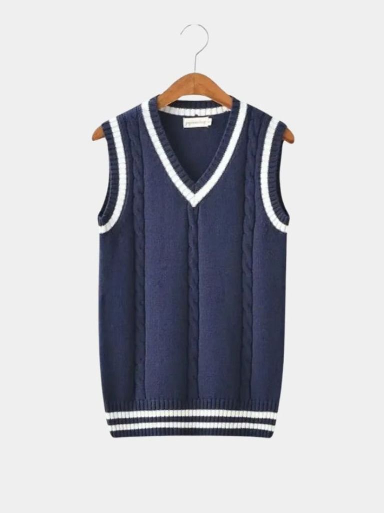 V Neck Elegant Knit Vest - CAAYWORLD CAAYWORLD