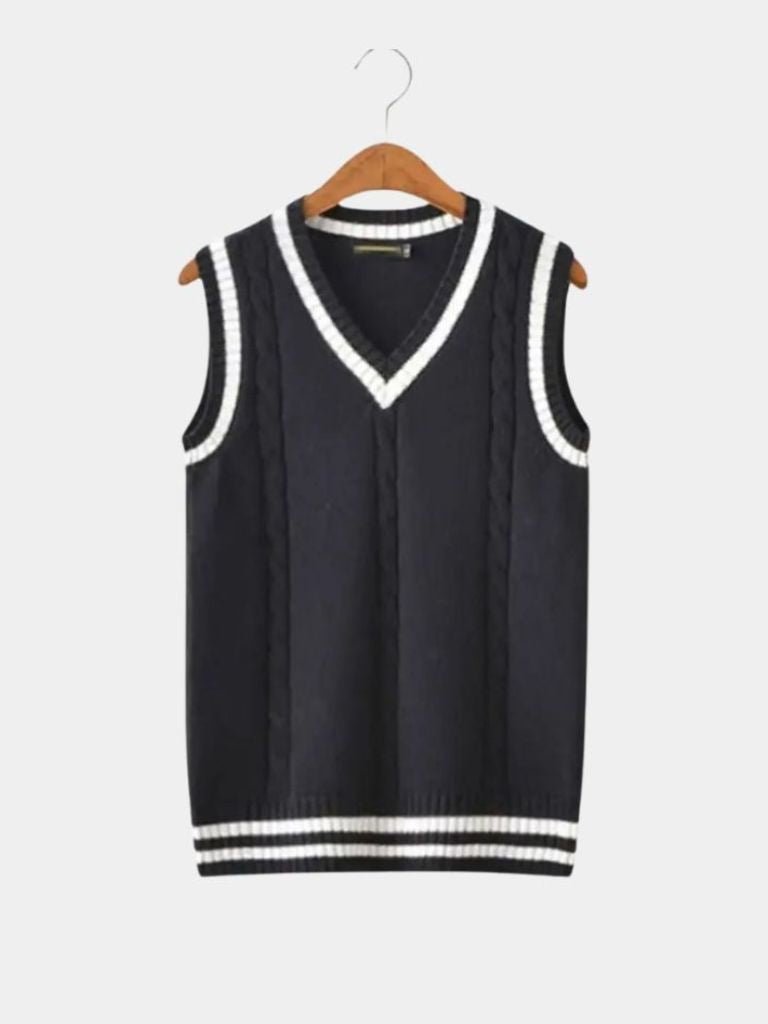 V Neck Elegant Knit Vest - CAAYWORLD CAAYWORLD