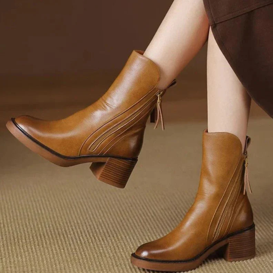 Val - Elegant Black Leather Boots CAAYWORLD