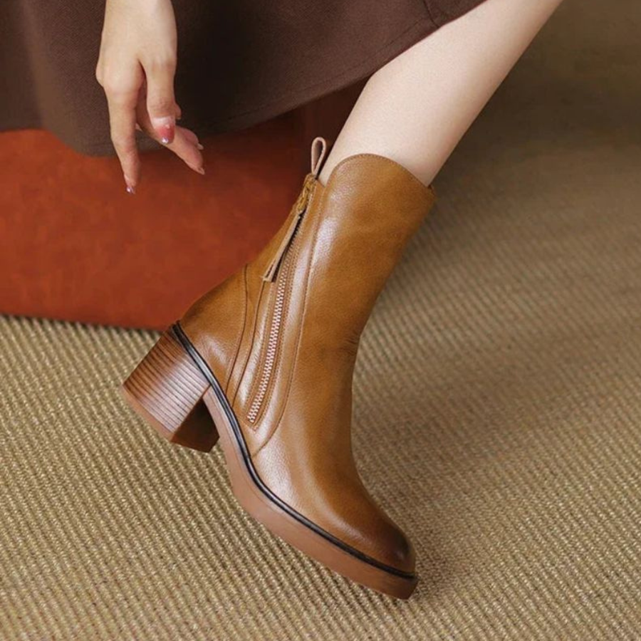 Val - Elegant Black Leather Boots CAAYWORLD