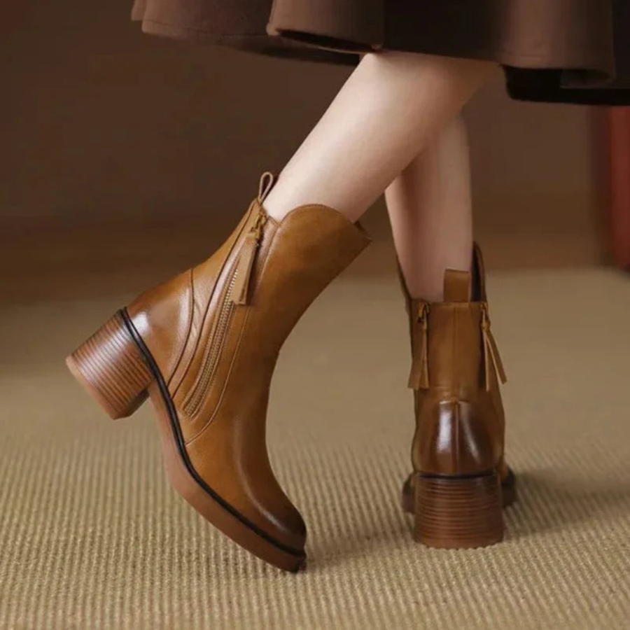 Val - Elegant Black Leather Boots CAAYWORLD
