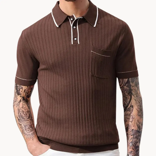 Vintage Ribbed Knit - Polo Shirt CAAYWORLD