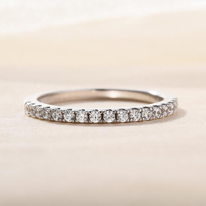 Classic Half Eternity Wedding Band In Sterling Silver Shineofdiamond