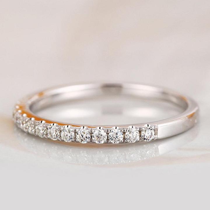Classic Half Eternity Band In Sterling Silver Shineofidamond