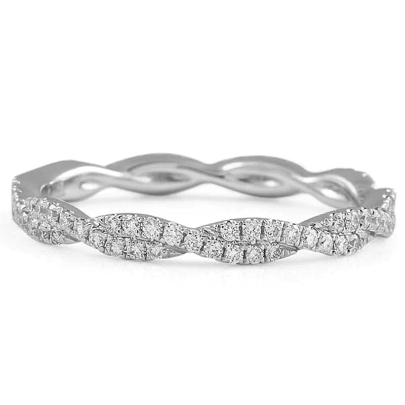 Oval Cut Sterling Silver Bridal Set With Twist Band Shineofdiamond