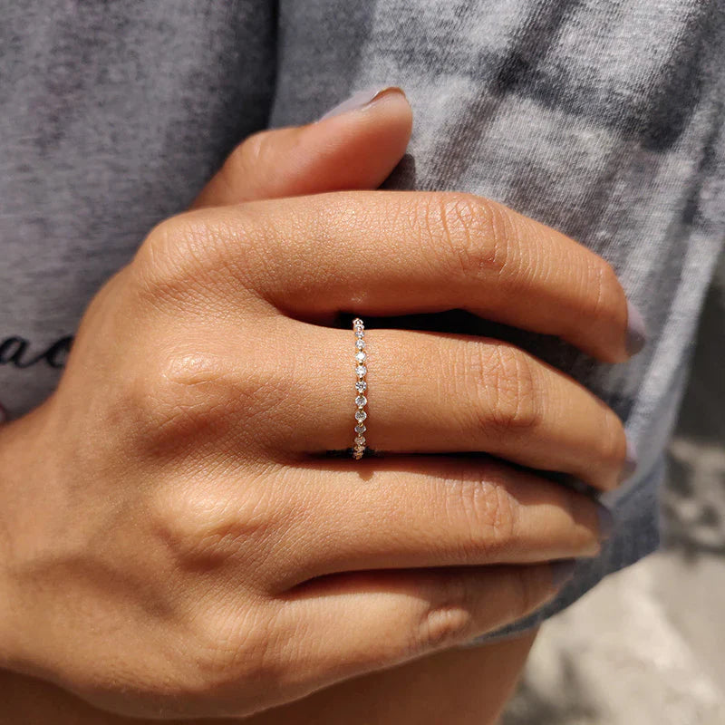 Sale | Simple Yellow Gold Full Eternity Wedding Band In Sterling Silver shine of diamond