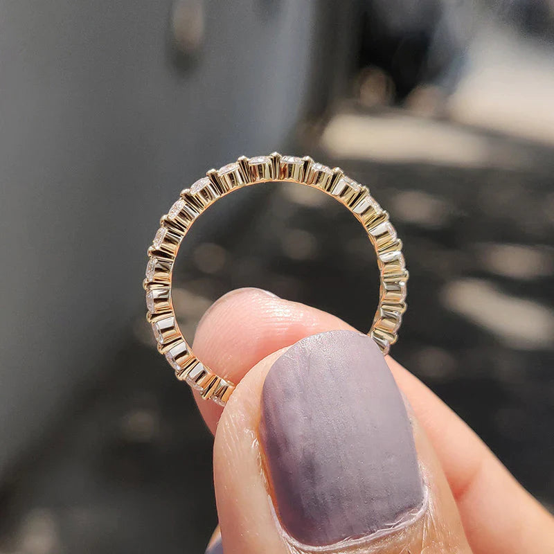 Sale | Simple Yellow Gold Full Eternity Wedding Band In Sterling Silver shine of diamond