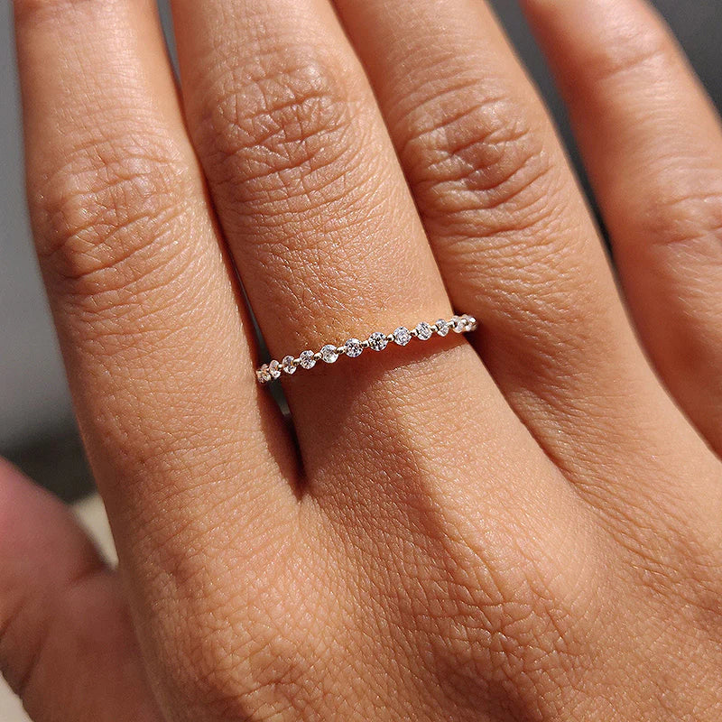 Sale | Simple Yellow Gold Full Eternity Wedding Band In Sterling Silver shine of diamond