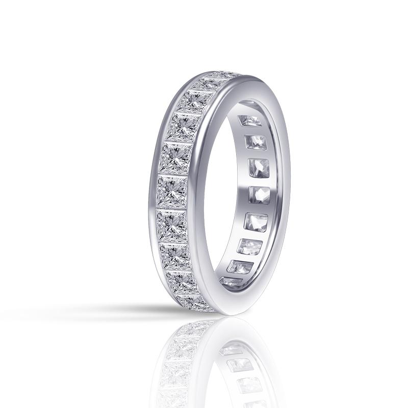 Classic Princess Cut Sterling Silver Wedding Band shineofdiamond