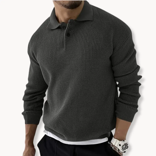 Waffle Knit Polo - Sweater CAAYWORLD