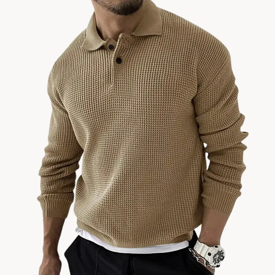 Waffle Knit Polo - Sweater CAAYWORLD