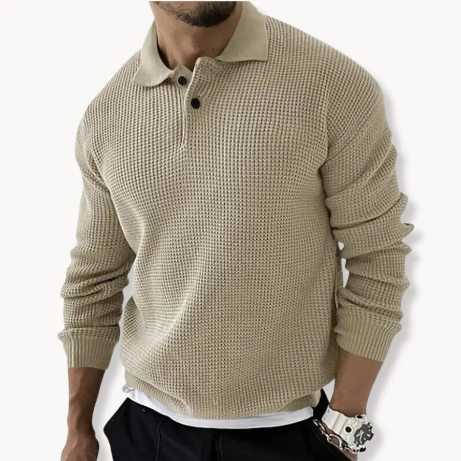 Waffle Knit Polo - Sweater CAAYWORLD